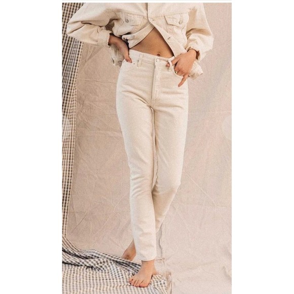 Agolde Denim - AGOLDE Remy Jean Off White High Rise‎ Straight Leg Denim Ivory Size 31